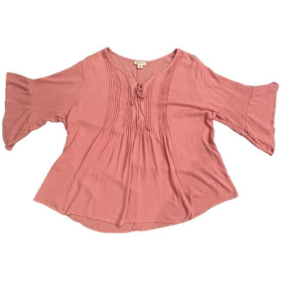 Women's Pink Guaze Blouse/Top with 3/4 Sleeves Size 3X - Picture 1 of 4